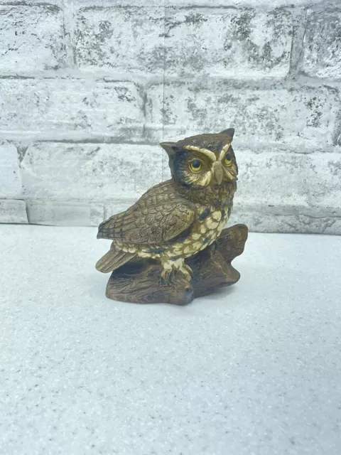 Vintage Homco Woodland Owl Branch Figurine 1980s Home Interior