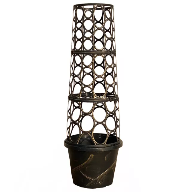 Tower Pot Flower Planter with Trellis Frame for Climbing Plants