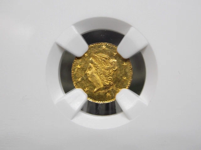 1866 California Fractional GOLD Round Liberty 50c BG-1006 NGC MS63 #002RC ECC&C