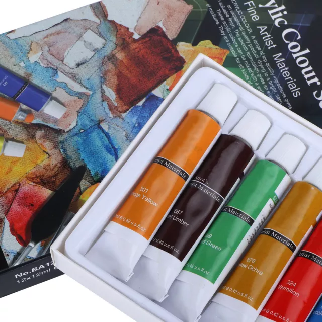 12Pcs 12ml DIY Oil Painting Paints Portable Drawing Pigments Set Accessories CT0