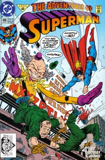 ADVENTURES OF SUPERMAN #496 VF, Direct DC Comics 1992 Stock Image