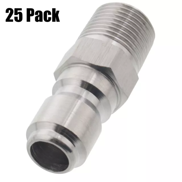 25 Erie Tools Pressure Washer 3/8" Male NPT to Quick Connect Plug Steel Coupler