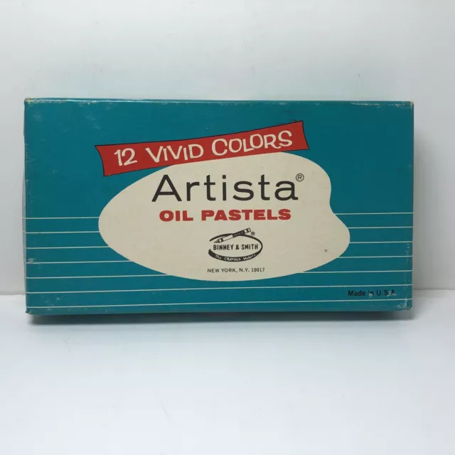 Vintage Artista Oil Pastel #212 Set of 12 Vivid Colors Binney & Smith Non Toxic