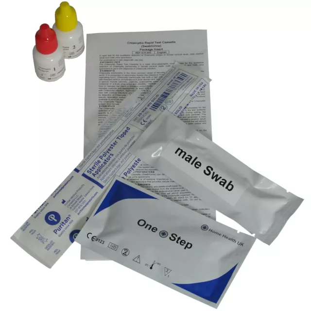 2 x GP Professional Chlamydia (male & female) Swab Tests STI STD Screening Kit