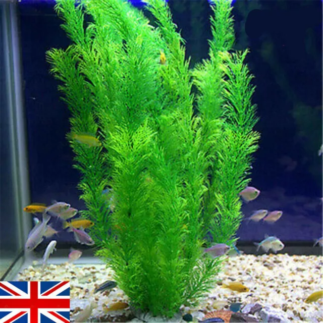 Aquarium Large Artificial Fake Tank Water Ornament Fish Plant Plastic Decors--UK