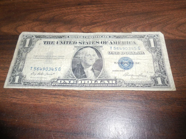1935 One Dollar Bill - Silver Certificate - 0345G - Blue Seal - Circulated