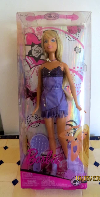 Poupée Barbie Fashion Fever Robe Bleue Scintillante - Mattel - NEUF