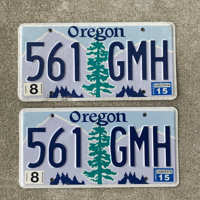 2015 VINTAGE OREGON Old Vanity Pair License Plate Tag 561 GMH Auto Car