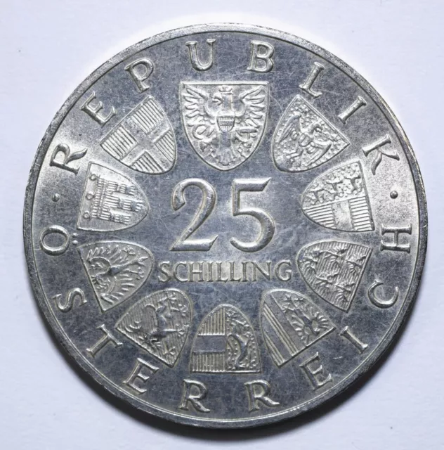 1965, Austria, 25 Schilling, Technische Hochschule Wien, Silver, UNC, Lot [1535]
