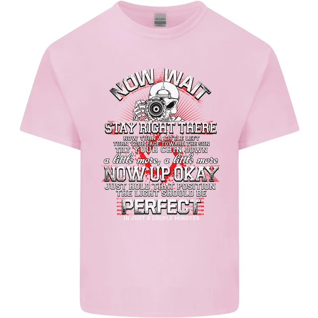 T-shirt top da uomo in cotone Photography Now Wait Photographer divertente 12