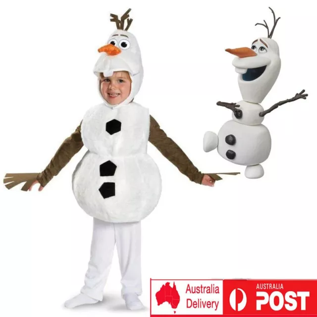 Frozen 2 Olaf Deluxe Kids Plush Costume Child White Snowman Child Boys Cosplay