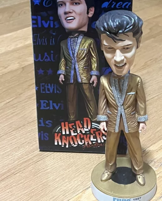 Collectible NECA ELVIS PRESLEY HEAD KNOCKER BOBBLE HEAD 1957 THE YEAR IN GOLD