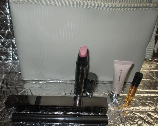 Burberry London Beauty 6 PC Set - Pouch, Lipstick, Mascara, Perfume, Highlighter