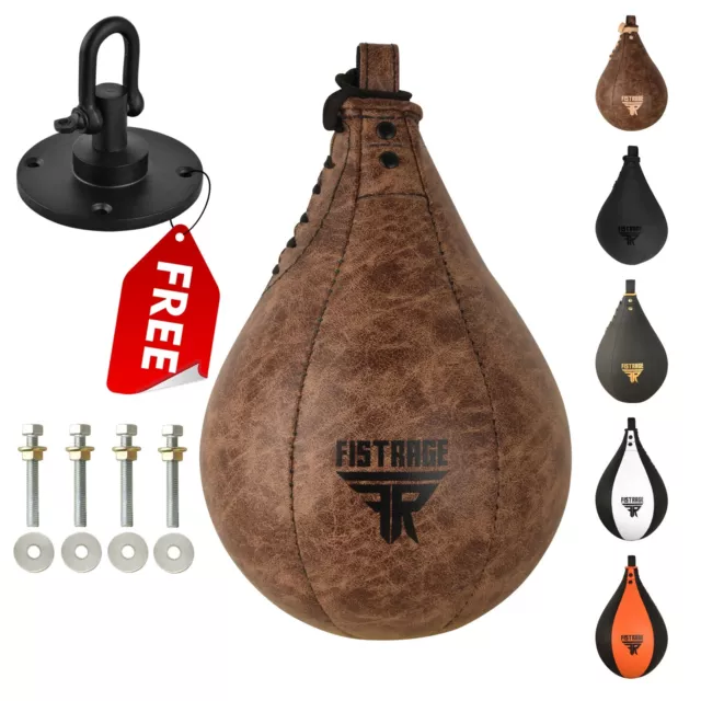 FISTRAGE Speed Ball Boxing Leather MMA Muay Thai Training Punching bag Swivel