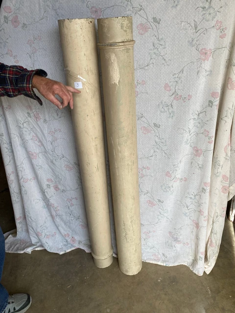 Salvage Architectural -Two 53" Turned White Post / Columns    (3