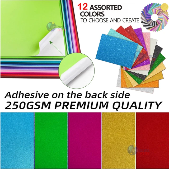 30x Sheets of A4 Card for Paper Craft - Metallic Glitter 250 gsm thick Art Sheet