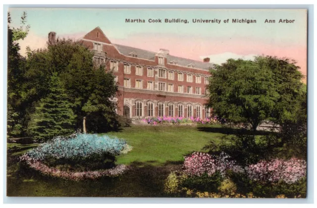 c1960s Martha Cook Building Garden University of Michigan Ann Arbor MI Postcard