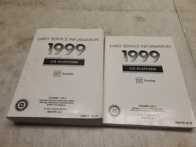 1999 Chevy Tracker J/E Platform Service Repair Manual Book GEO 2 Volume Set