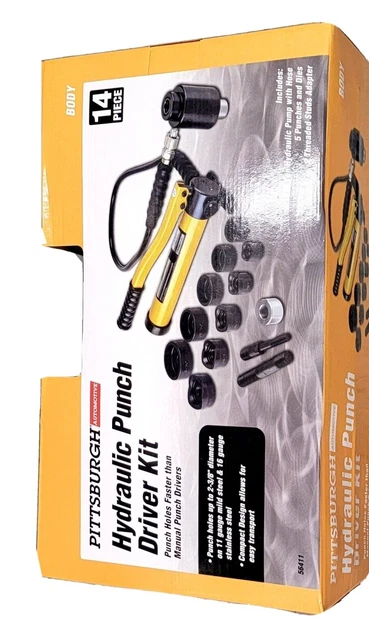 Pittsburgh Hydraulic punch driver kit. 14pc