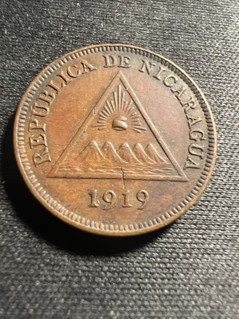 1919 5 Centavos Nicaragua 100,000 LOW MINTAGE - VERY NICE COIN - Z1368