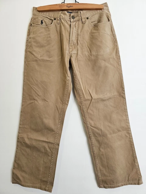 POLO RALPH LAUREN Pantaloni Chino da Uomo W32 L30 Small Hole 100% Cotone