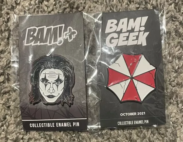 Bam Box Gothic Box Exclusive The Crow Enamel Pin Set Variant Glitter Version