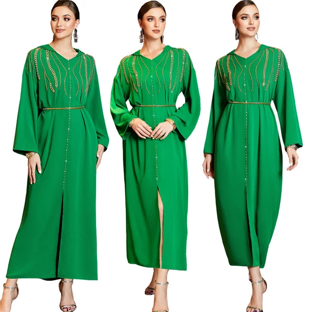 Abaya Women Muslim Maxi Dress Jilbab Islamic Long Robes Vintage Kaftan Moroccan