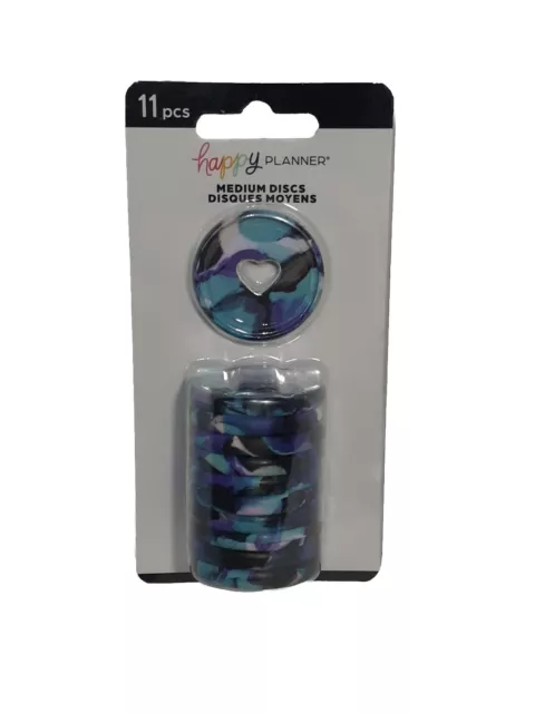 Happy Planner Medium Plastic Heart Discs “Inky Florals” Set of 11, 1.25"NEW!!