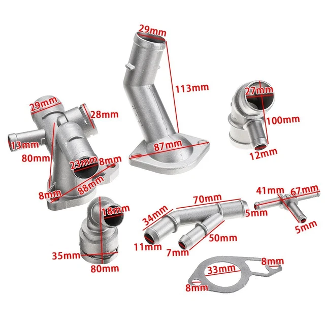 COOLANT FLANGE PIPE Upgrade Kit For VW Golf Jetta GTI MK4 1.8T TT 6Pcs