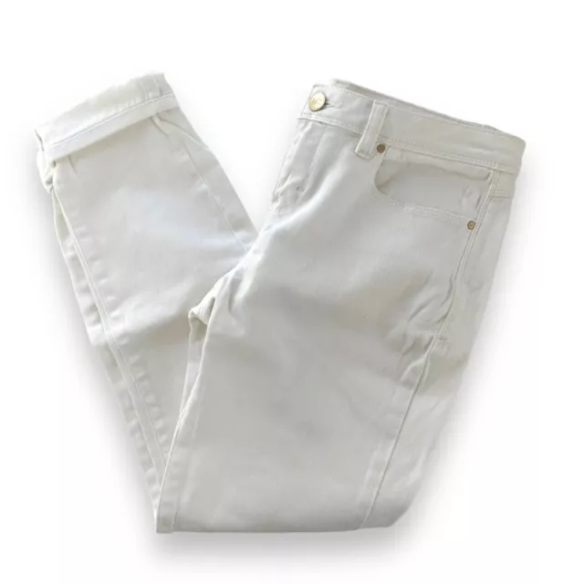 LC Lauren Conrad White Jeans Skinny Mid Rise Stretch Denim Classic Womens Size 8