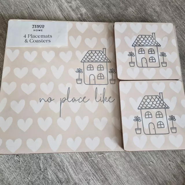 4 x 'No Place Like Home' Placemats & Coasters New