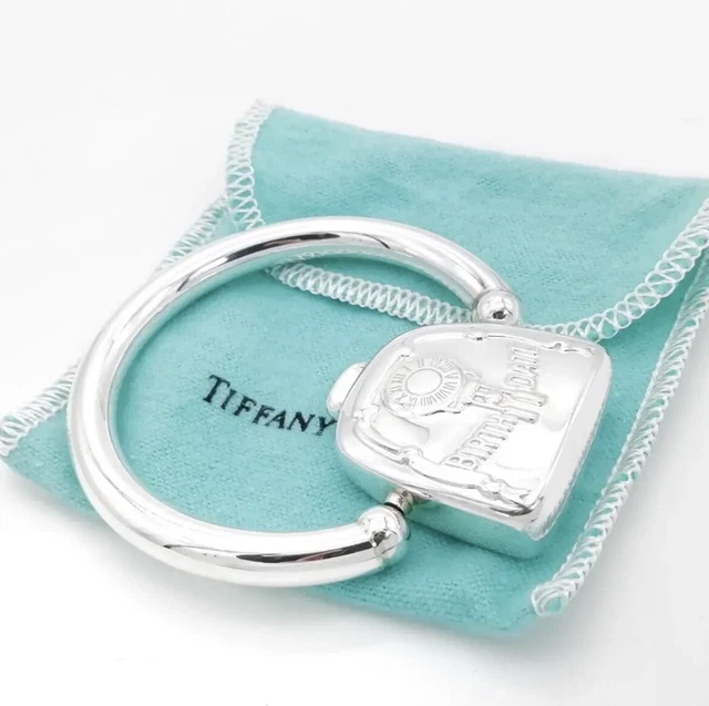 Tiffany & Co. Bag Sterling Silver Spinner Teether Baby Rattle Vintage