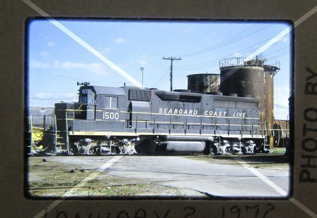Original '72 Color Trans Slide SCL Seaboard Coast Line 1500 GP40       40D29