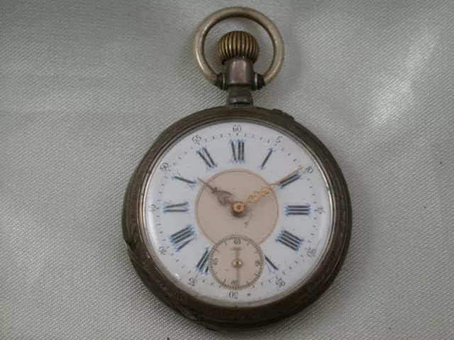 Offene Taschenuhr aus Silber um 1890