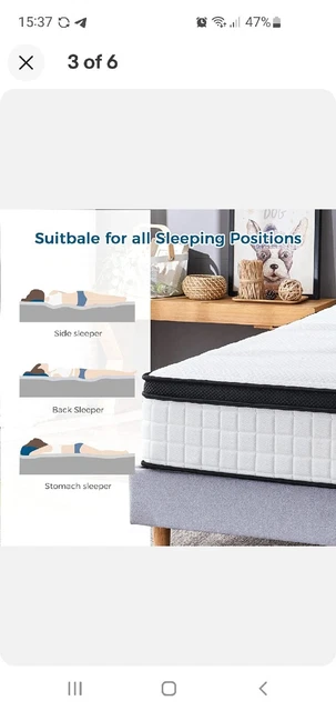 Inofia Materasso a molle doppia memory foam 10,6 pollici, 4 piedi 6 doppio (135 x 190 x 27 cm)