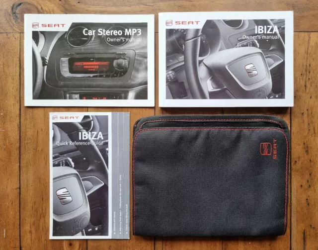 SEAT IBIZA (2012 - 2015) Owners Manual / Handbook + Audio Guide + Wallet