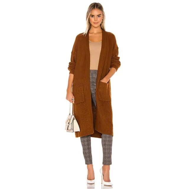 Revolve Sanctuary Cozy On Up long Cardigan In Earthstone brown