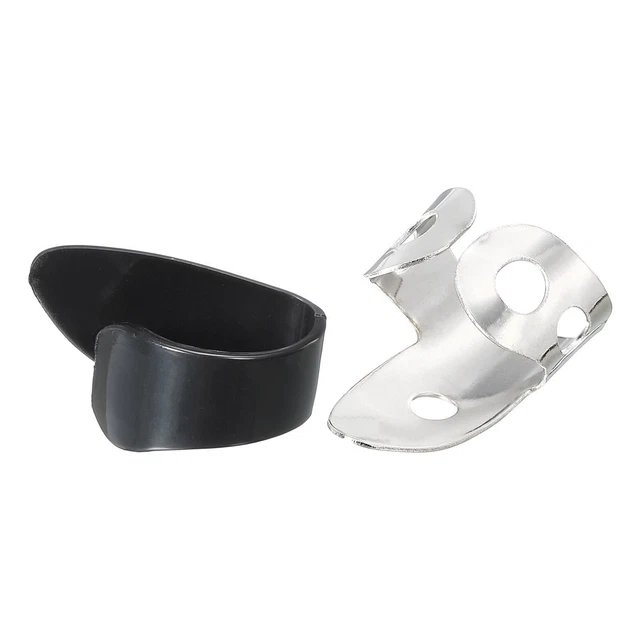 Adjustable Thumb Picks Plastic 2pcs Silver Stainless Steel Finger Picks 4pcs