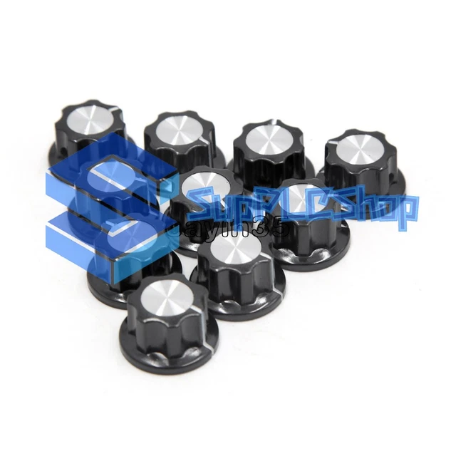 BEIEM 20 StüCke 15X13,5 Mm Kunststoff Potentiometer Drehknopf für 6 Mm Durchmesser D-Schaft Gitarren LautstäRkeregler BEIEM 20 StüCke 15X13,5 Mm Kunststoff Potentiometer Drehknopf für 6 Mm Durchmesser D-Schaft Gitarren LautstäRkeregler