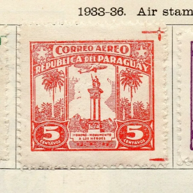 Cerniera Paraguay 1933-36 Early Issue fine nuova di zecca 5c. Nuovo con etichette-192892