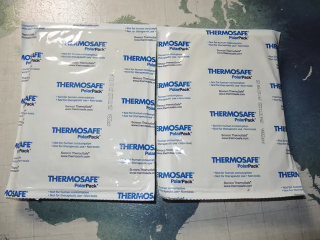 2 ThermoSafe Polar Pack  Freezer Cold Ice Packs 7"x 5 1/2"x1" Reusable