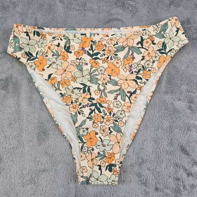 Cupshe Bikini Bottom Womens Medium Multicolor Floral Print Swimwear Beach NEW