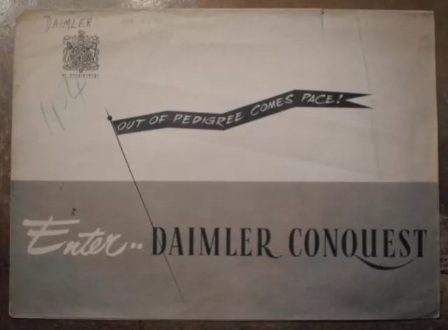 DAIMLER CONQUEST orig 1954 UK Mkt Large Format Sales Brochure