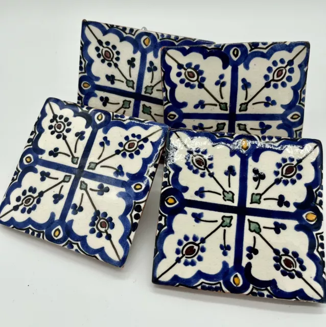 Moroccan Tiles/Coasters Handcrafted Set of 4