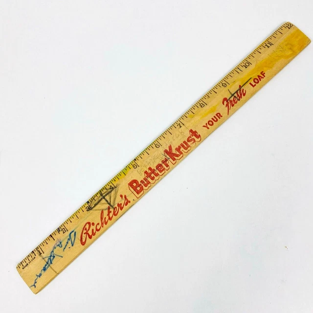 VINTAGE RICHTER'S BAKERY San Antonio TX Butter Krust Bread 12" Wooden