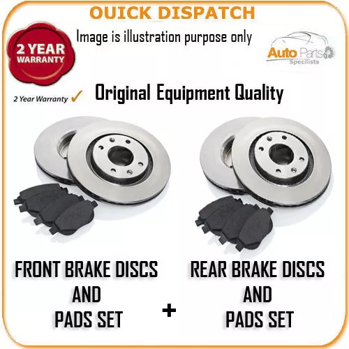 19435 Front And Rear Brake Discs And Pads For Volkswagen Passat Estate 2.3 V5 12