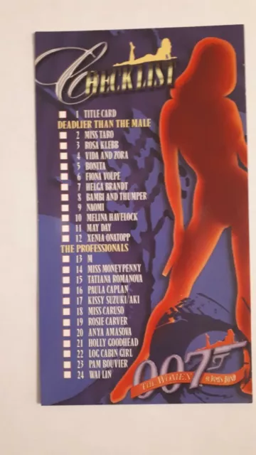 Inkworks  Women of James Bond  wide vision base cards Checklist