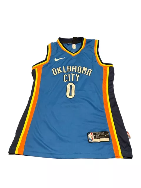 Oklahoma City Thunder Westbrook NBA Jersey Size XL Blue Orange #0 Basketball
