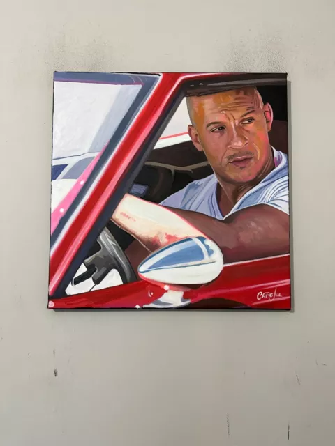 Dominic Toretto Fast & Furious Movie 18" x 18" Pop Art Painting Chris Cargill