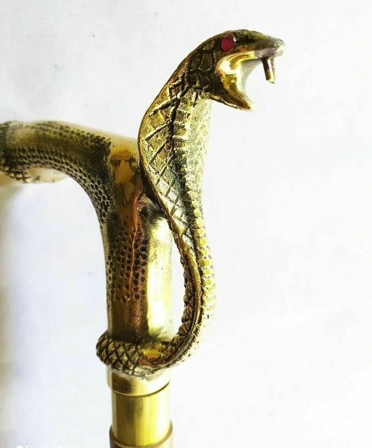 Vintage Style Brass Head Handle Victorian Walking Stick Antique Wooden Cane